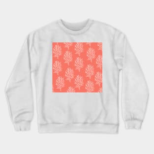 coral aloha wear print pattern hawaii salmon pink and white Crewneck Sweatshirt